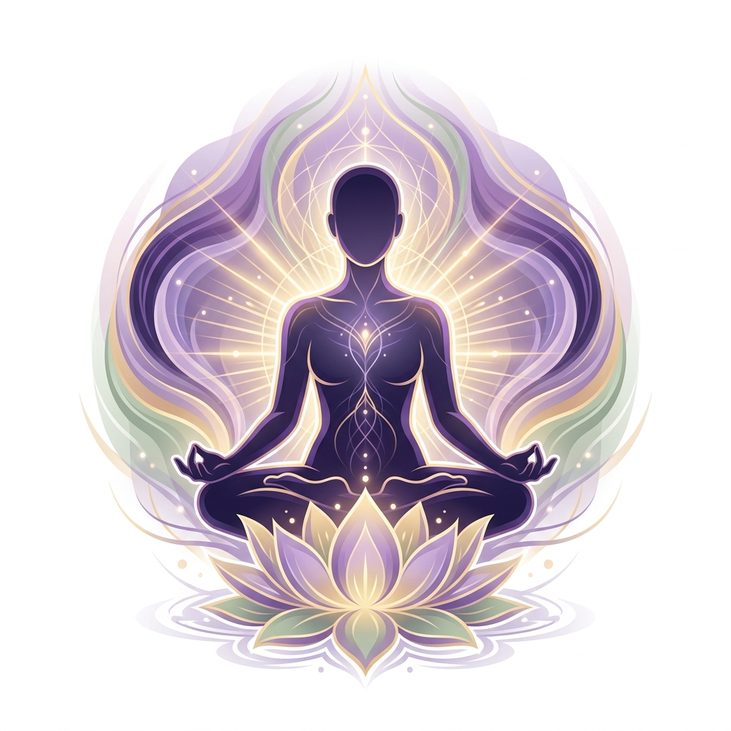 Meditation and Energy Healing Illustration